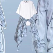 歐黛秀爵士舞服裝女套裝小個子松弛搭配一整套夏裝辣的妹酷颯炸街減齡20 白 t【單個】 S 建議75-90斤