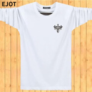 EJOT衛衣男春秋季男士長(cháng)袖T恤春衣男士衛衣保暖圓領(lǐng)打 圓長(cháng)白色戰狼 M【建議90-105斤】