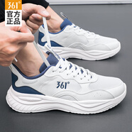 361度男鞋運(yùn)動(dòng)鞋男跑步鞋夏季透氣網(wǎng)面鞋休閑輕便學(xué)生戶外鞋子男 羽毛白/懷舊藍(lán)-2 42