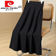 皮爾卡丹（pierre cardin）秋冬羊絨半身裙女中長款2024新款A(yù)字傘裙小個(gè)子加厚毛呢長裙 黑色 DZ 【尺碼】