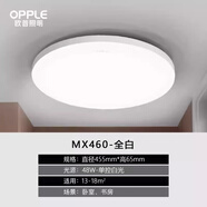 歐普歐普簡尚l(wèi)ed吸頂燈超薄臥室燈走廊家用圓形防潮浴室廚衛(wèi)燈陽臺燈 MX460全白-48W白光-一體化防蚊蟲
