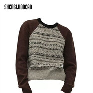 圣羅地奧毛衣冬季加厚特厚歐美風(fēng)費爾島提花針織內(nèi)搭打底衫女秋冬修身氣質(zhì) 米灰色 S