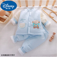 迪士尼寶寶寶寶套裝嬰幼兒衣服加棉秋冬棉衣套裝分體式衣服純棉內(nèi)衣可開檔衣 寶寶加棉套裝(藍(lán)色拳頭小熊) 90