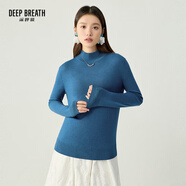 深呼吸DEEP BREATH女裝可機(jī)洗純羊毛打底針織衫女A300962 深海藍(lán) L (4碼)