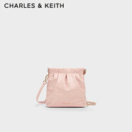 CHARLES&KEITH迷你菱格流浪包單肩斜挎雙肩包包女包生日禮物CK2-60782390 粉紅色Pink S