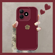 bulons 紅米note14 5G手機殼 Redmi note14保護套山茶花款軟硅膠全包防摔皮腕帶手繩殼 天眼階梯-紅色貼花