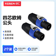 也仁 歐姆頭公 專業(yè)焊接功放插頭 舞臺(tái)音響音頻四芯插頭（二個(gè)裝）YR-A2271