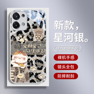美十美分（MSMF）招財貓適用oppo手機殼vivo新年豹紋新款創(chuàng)意時尚秋冬過年女款高級感玻璃硬殼全包防摔保護套 【玻璃星河銀】豹紋招財貓-BL139201G OPPOReno4