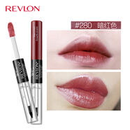 露華濃（Revlon）持久鎖色雙頭唇彩口紅不掉色不沾杯唇蜜唇釉女士化妝品女彩妝美妝 280#暗紅色