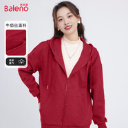 班尼路（Baleno）連帽羊羔絨衛(wèi)衣開衫外套女2025年春秋季寬松加絨加厚保暖棉服上衣