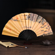 TaTanice 扇子折扇【優(yōu)質(zhì)頭青竹】 中國(guó)風(fēng)古典手工扇男扇竹扇商務(wù)禮品絹扇