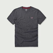 HOLLISTER海鷗短袖上衣T恤 af男士夏季純棉圓領(lǐng)休閑男裝大碼打底半袖t 深灰----紅色小標 M 建議體重120-140斤