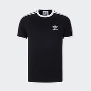 阿迪達(dá)斯 （adidas）三葉草男女款 3-STRIPES TEE 短袖 KB2459 黑色 XL