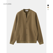 克里斯·博格 KRISBORG BG正品春季新款開(kāi)衫男慵懶風(fēng)高級感外套日韓潮流休閑簡(jiǎn)約純色外套男 褐色 茶褐色 L 身高168-180體重135-145