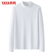 鴨鴨（YAYA）長袖T恤衫男半高領(lǐng)緊身打底衫2025春季新款保暖百搭基礎(chǔ)款上衣 白色 L (170) 【建議105-120斤】