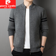 皮爾卡丹（pierre cardin）潮流外套男士開衫毛衣2024春季新款休閑百搭大碼棒球領(lǐng)針織毛衫 灰色 2XL (180)