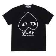 CDG PLAY川久保玲PLAY日系潮牌純棉短袖上衣夏季日常休閑感男裝T恤 黑色 XL
