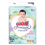 大王Goon.n大王花信風系列嬰兒透氣柔軟紙尿褲小短褲NB-XXXL碼通 66片 紙尿褲M