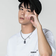 銀千惠唯一小狗牌項鏈男潮韓版hiphop嘻哈古巴鏈男生圓牌吊墜男女生鎖骨鏈