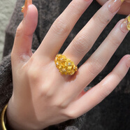 海上羅孚黃金繁花錦簇戒指女新款999足金花朵戒子食指環(huán)生日禮物送女朋友 繁花錦簇戒指16-17號/金重約3.6克