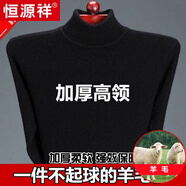 恒源祥純色羊毛絨衫男加厚半高圓領(lǐng)毛衣羊毛衫冬季款針織衫打底保暖上衣 高 領(lǐng)黑色-純?nèi)?00甄選精品羊毛 XL 175【適合140-155斤】【柔軟舒適保暖