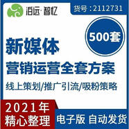 500套新媒體網(wǎng)絡(luò)社交平臺營銷運營線上推廣活動案例企策劃方案