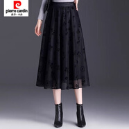 皮爾卡丹（pierre cardin）半身裙秋冬加厚百褶裙網(wǎng)紗A字裙兩穿半身裙中長(cháng)款高腰顯瘦長(cháng)裙子 8638口袋銅錢(qián)花兩面穿75 75厘米 均碼 80-150斤