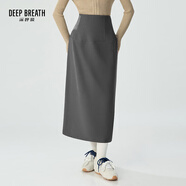 深呼吸DEEP BREATH女裝沙漏腰線高腰羊毛半身裙A200310 灰 M (3碼)