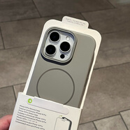 波沃姆 水泥鈦灰色Magsafe細圈強磁吸適用蘋(píng)果16promax手機殼17pro磨砂高級iPhone14pro商務(wù)13輕奢硬外套 細圈磁吸【鈦灰色】柔潤pc iPhone 16 Pro Max