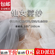 坤隨 霧紗網(wǎng)紗布料透明薄紗服裝禮服紗裙面料舞蹈婚禮拍攝裝飾道具 【1*1.6m香檳色】網(wǎng)紗*1