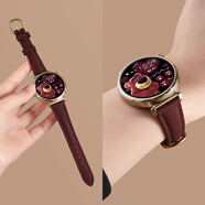 優(yōu)思頓適用華為gt5新款表帶watchgt4智能手表gt5pro表帶女款腕表gt3pro女士腕帶gt2真皮秋冬gt4手表帶 【葡萄酒紅】金色扣-真皮表帶-不掉皮 適用于華為GT5(表盤41mm）