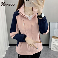 Simboo運動風(fēng)衣2025新款沖鋒衣單層女款外套防風(fēng)戶外登山夾克徒步上衣 1858粉色-女單外套 XL