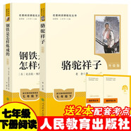 七年級下冊人教版必讀名著:駱駝祥子+鋼鐵是怎樣煉成的（全套2冊）人民教育出版社初一語文教材配套閱讀