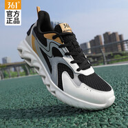 361°男鞋運動(dòng)鞋子男冬季網(wǎng)面透氣軟底跑步鞋輕便減震耐磨休閑鞋子男 曜石黑/環(huán)?；?39