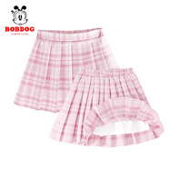 巴布豆女童裙子夏季透氣百搭可愛(ài)短裙兒童公主裙粉色jk百褶裙透氣夏裝 粉 110