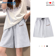 真維斯（JEANSWEST）休閑短褲女2025春季新款純棉顯瘦運動(dòng)百搭印花款A字休閑五分褲