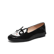 暇步士（Hush Puppies）2024春新款狗狗一腳蹬樂(lè)福鞋女單鞋HND20AA4官方旗艦 黑色 38