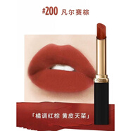 歐萊雅（LOREAL）紛澤滋潤唇膏小妖金口紅絲絨大紅正紅棕色奶茶豆沙色女 啞光細管200 有盒