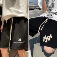 唐號(hào)短褲男生舒適潮流侃爺FOG高街休閑寬松大碼五分褲女直筒學(xué)生美式 二件/36黑色+32黑色 M