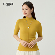 深呼吸DEEP BREATH女裝3D天衣無縫 修身純羊毛打底針織衫女A301155 姜黃 M (3碼)