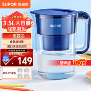 蘇泊爾過濾凈水器 家用濾水壺 自來水過濾器凈水壺家用多重精濾廚房凈水器濾水器J-UF03 凈水壺UF03【一壺四芯】