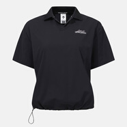 迪桑特（DESCENTE）女T恤 25年韓版 夏季風(fēng)女士清涼 Polo 短袖 輕便短款收腰圓領(lǐng)上衣 黑色/ BLACK L (95)