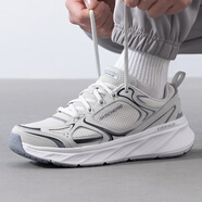斯凱奇（Skechers）男鞋 網(wǎng)面透氣運(yùn)動(dòng)鞋輕便休閑鞋緩震舒適跑步鞋 GRY 39.5