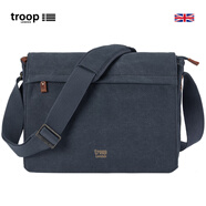 Troop挎包男包單肩包男斜跨包潮歐美復古男士斜挎包背包帆布包橫款男包 大號深牛仔藍TRP0240【A款】