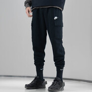 耐克（NIKE）官方艦店男褲2025夏季新款休閑褲束腳小腳長褲衛(wèi)褲針織透氣運動褲 CZ9955-010/黑色毛圈/工裝大口袋 M /170/76A