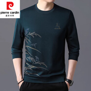 皮爾卡丹（pierre cardin）男士長(cháng)袖t恤純棉圓領(lǐng)衛衣男春秋裝上衣2025新款體恤打底衫男裝T恤 K2墨綠 2XL 180建議155斤-175斤