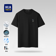 海瀾之家（HLA）短袖t恤男夏季時尚印花百搭圓領(lǐng)短T打底上衣男裝潮牌休閑體恤衫男 黑色26 (消臭/吸排/涼感) XL 180/96A