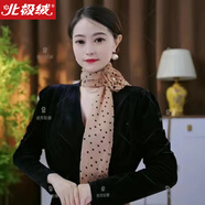 北極絨花朵巾絲巾女2025春款新品韓版牛奶絲領(lǐng)巾時(shí)尚百搭圍巾氣質(zhì)圍脖 香檳色波點(diǎn)WJ68
