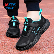 特步（XTEP）童鞋男童運動(dòng)鞋秋季兒童網(wǎng)面透氣跑步鞋大童男孩黑色休閑鞋子E3R 黑綠9183 34