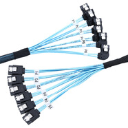 塵土 Mini SAS 6sata to 6sata 3.0 7p 12G 電腦機(jī)箱硬盤(pán)服務(wù)器主機(jī)數(shù)據(jù)連接線 SAS 4.0 6SATA轉(zhuǎn)6 SATA 左彎 0.5米